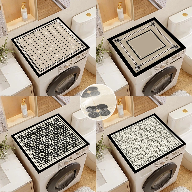 

1PC Retro Washing Machine Cover Dust Mat Water Absorption Refrigerator Cabinet Top Pad Home Decor Kitchen Drain Pad Mug Placemat