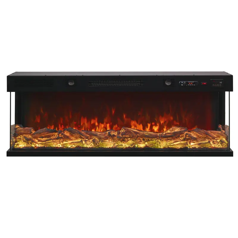 European Style Electric Fireplace Three-Sided Flame Simulation Built-In  Speaker Insert Installation Household Hotel