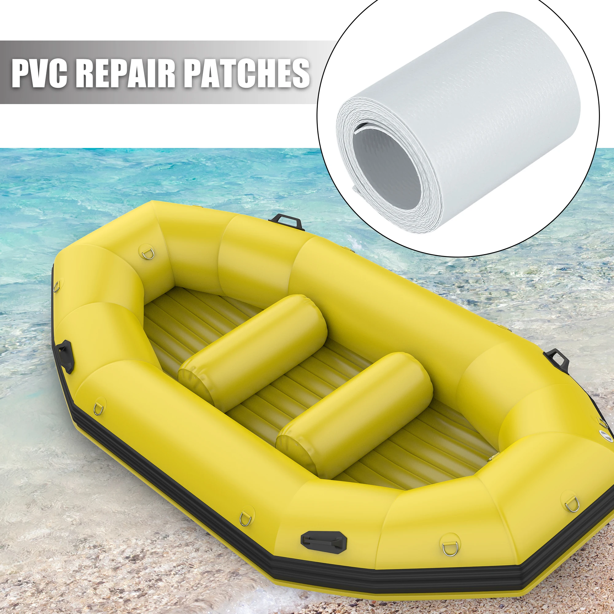 UXCELL 5x100cm Kayak Repair Patches PVC Inflatable Repair Rafts Waterproof Boat Repair Patches for Inflatable Boats Rubber Boats