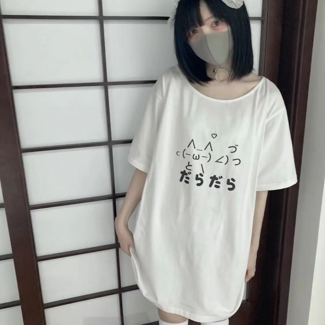 Japanese cute white T-shirt summer new lazy style fashionable short sleeved top