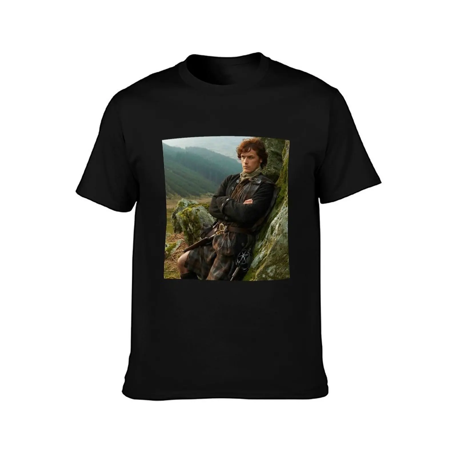 Outlander Jamie Fraser T-Shirt, Summer Casual Cotton Tee, Oversized Streetwear Tops, Vintage Graphic Print, Unisex Men Women