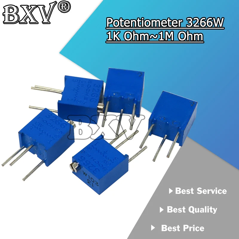 10PCS 3266W Adjustable Precision Potentiometer New And Original 1K 2K 5K 10K 20K 50K 100K 200K 500K 103 1M 3266