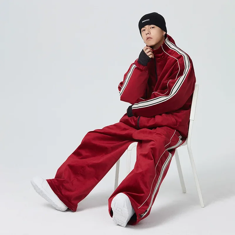 Trajes de esquí de una pieza para hombre, conjunto de ropa a prueba de viento, transpirable, térmico, para deportes al aire libre, pantalones de snowboard, novedad de 2025