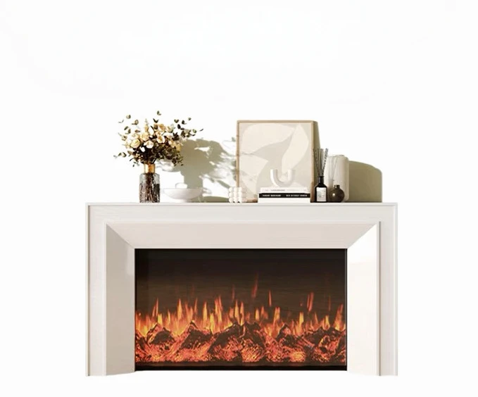

Light luxury solid wood fireplace cabinet post-modern simple living room decorative cabinet French retro foyer display cabinet