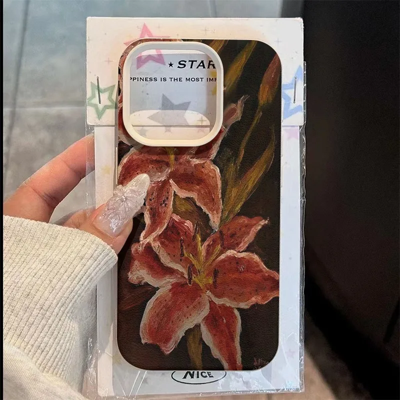 

Red Lily Trendy Pattern Phone Case For Samsung Galaxy S25 S24 Ultra 5G S23 FE S22 S21 Plus A26 A25 A24 A36 A56 A16 Bumper Cover