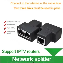 Netwerk Rj45 Kabelpoort Netwerkkabel Splitter Extender Plug Adapter Connector (8 Core) Gesplitst In Twee Splitter
