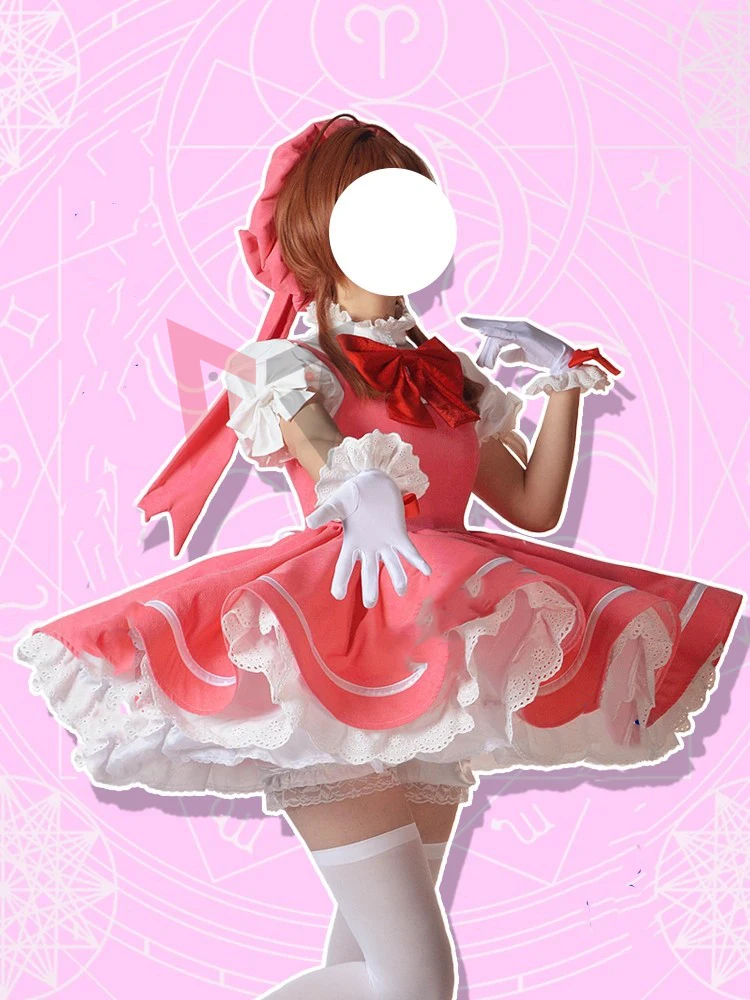 

Новый сакура Cardcaptor красный и белый косплей костюм шляпа платье бант перчатки комплект крылья на выбор для игровой вечеринки Хэллоуин в наличии