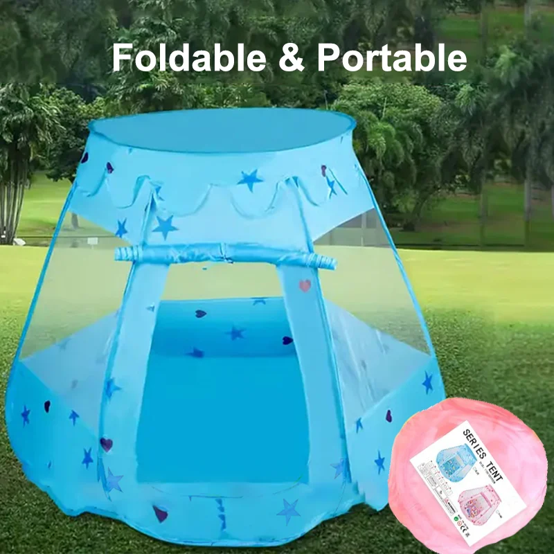 120CM Hexagonal Star Children Kids Game Tent Folding Portable Ball Pool Indoor Outdoor Garden Playhouse Baby Princess Castle Toy