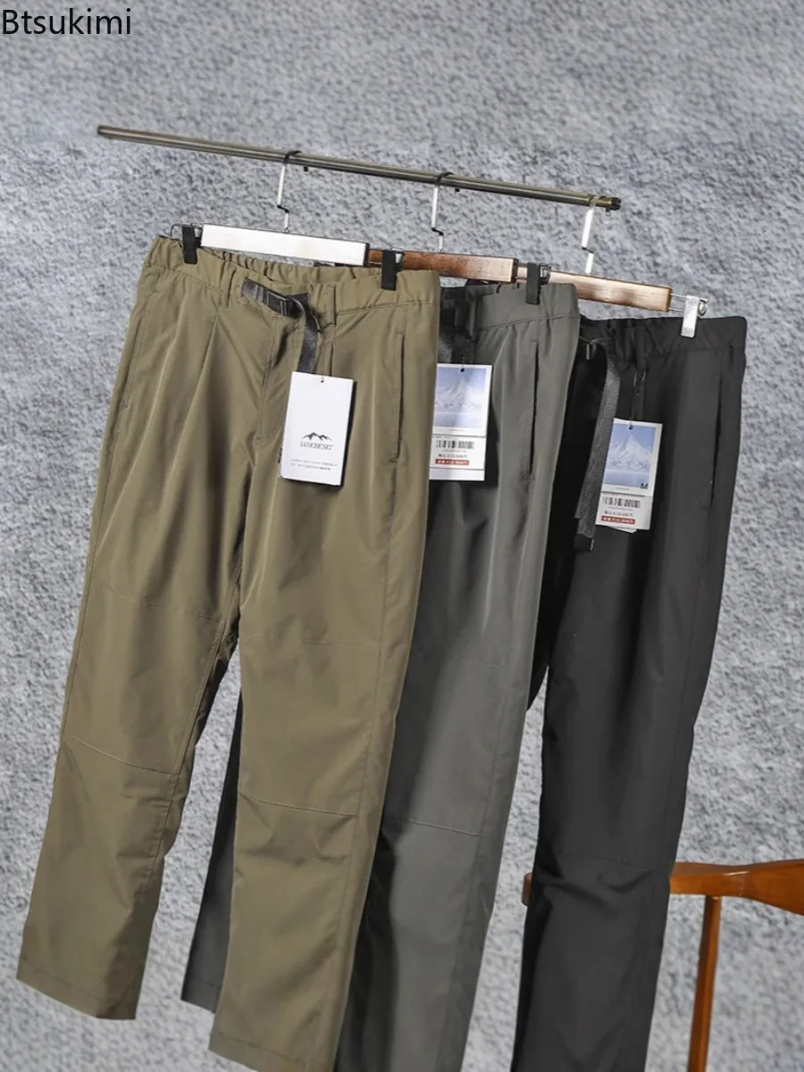 Thiened Fleece Warm Casual Pants for Men Winter Outdoor Windbreak Waterproof Cargo Pants Hikking Climbing Straight Sweatpant Man