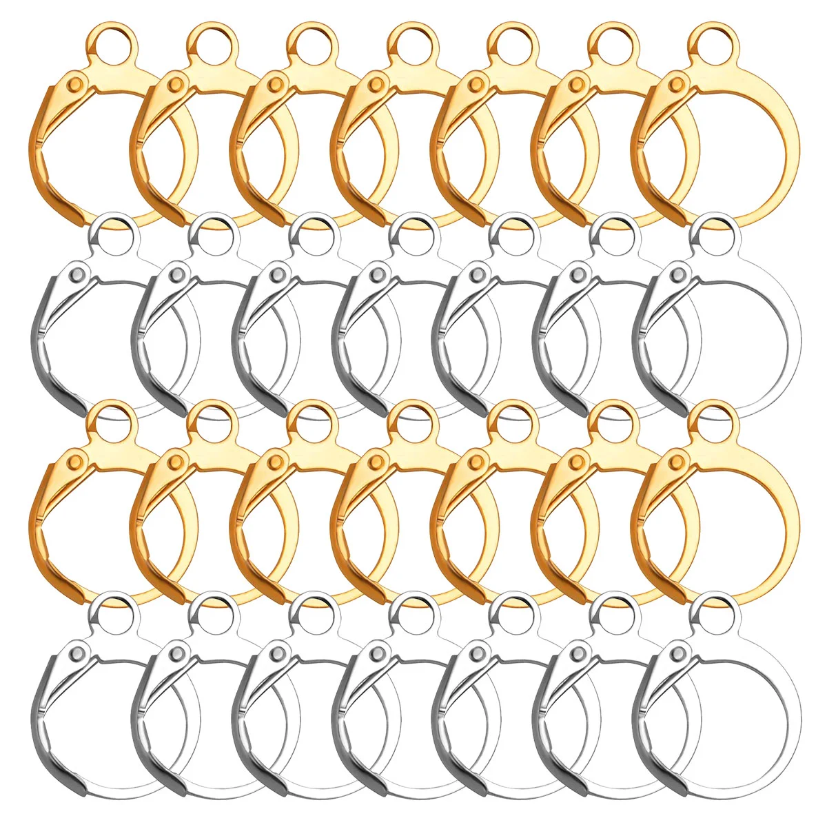 

100 Pcs Earrings Hook Metal Jewelry Accessories Silver Gilded Handmade Gold Filled