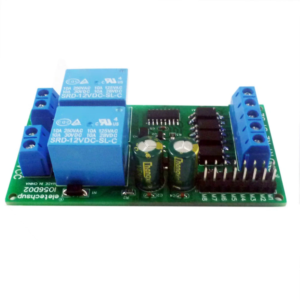 12v 24v Motor Forward/Reverse Control Board Two Relay Delay Timing Cycle Module Control Solenoid Valve Pumps