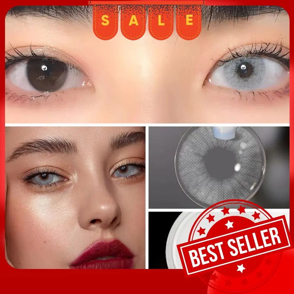 UYAAI【1*контактные линзы+1*пинцет+1*футляр для линз】 Контакты для учеников Натуральные контактные линзы для глаз Ежегодные косметические контактные линзы