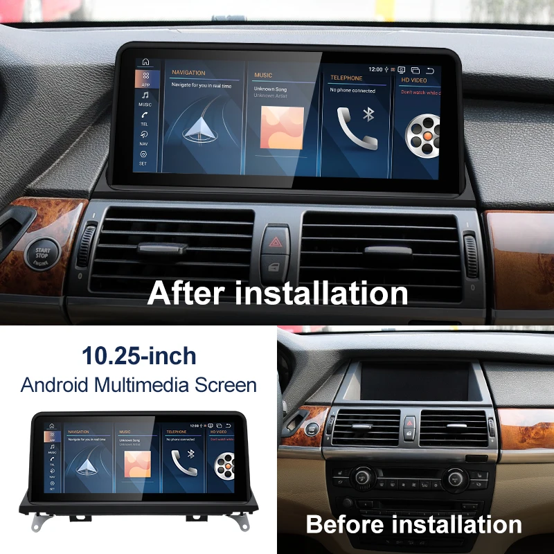 2024 New ID6 ID7 ID8 Android 13 Qualcomm680 Snapdragon6225 8GB 256GB 10.25inch For BMW X5 E70 X6 E71 2005-2013 Car CarPlay AUTO