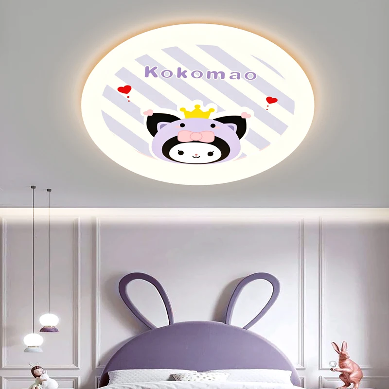 

Princess Chandelier Ceiling Led Lights For Room Girl Baby Kids Bedroom Lamp Cartoon Cute Cat Heart Purple Bunny Ceiling Light 조명