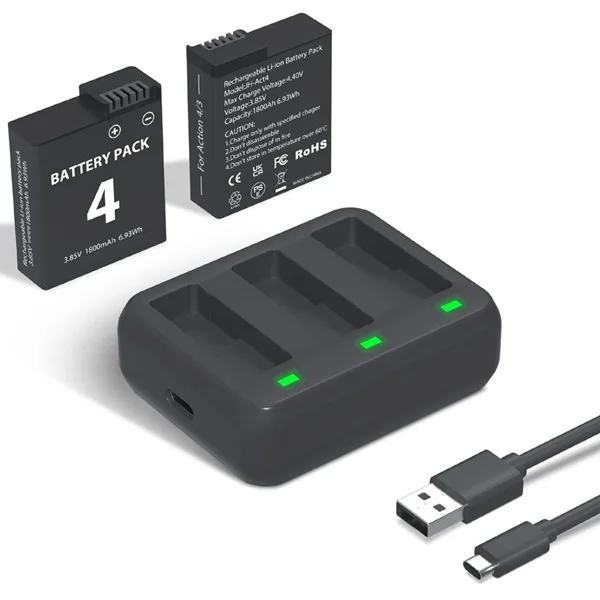 

Battery Charger Pack Discount Electronic Charging Device and Batteries for Action Cameras Battery Charger Pack for DJI OSMO Act