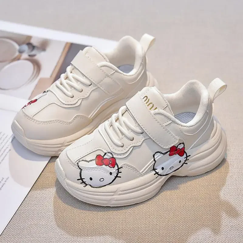

Hot Girl Hello Kitty White Sneakers Anime Autumn Student Spring and Autumn Exercise Ventilate Children's Casual Shoes New Style