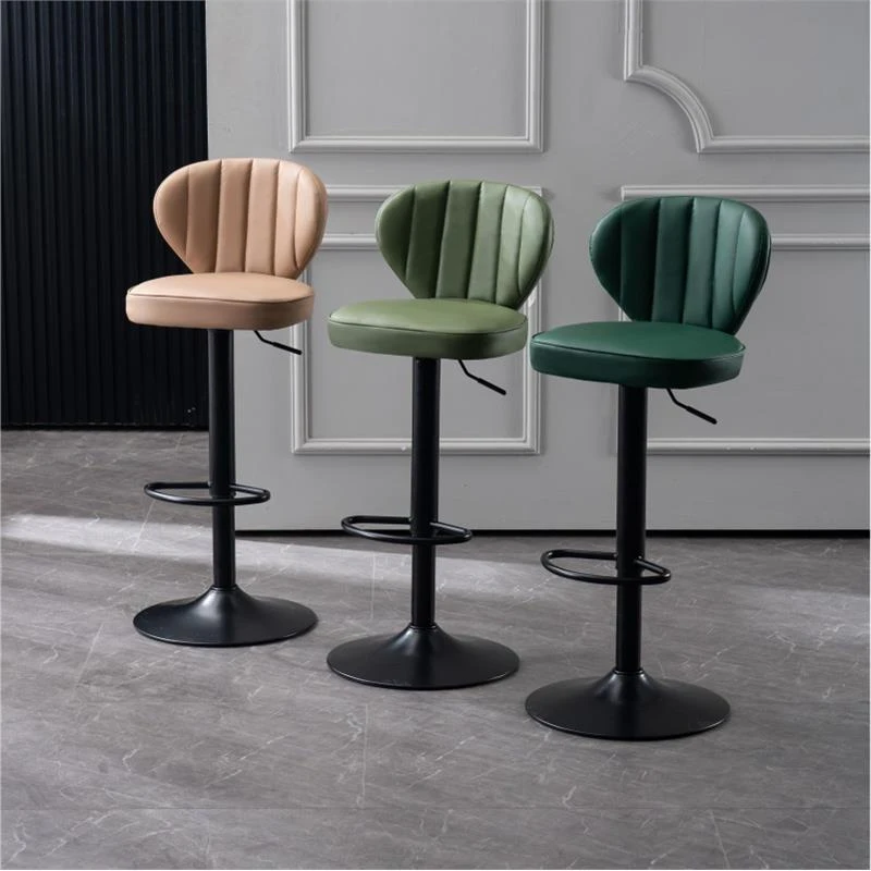 

Beauty Salon Chair Kitchen Counter Stool Gamer Home Bar Mid-century Gaming Iron Furniture Tabouret Design Adjustable Cafe Wooden