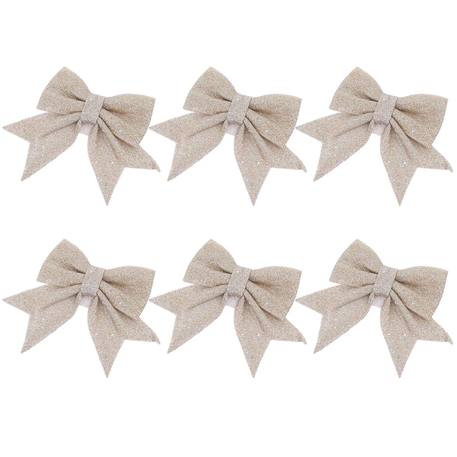 6 Pcs Christmas Glitter Bow Decoration Wedding Decorations Tree Hair Bows Pearl Cotton Bow-knot Ornaments Trees