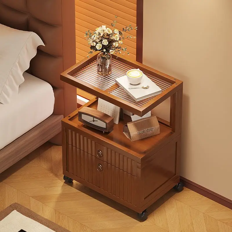 

/Elegant Designer Nightstands Drawers Storage Art Girls Retro Nightstands Bedroom Nordic Small Mesitas De Noche Furniture Home