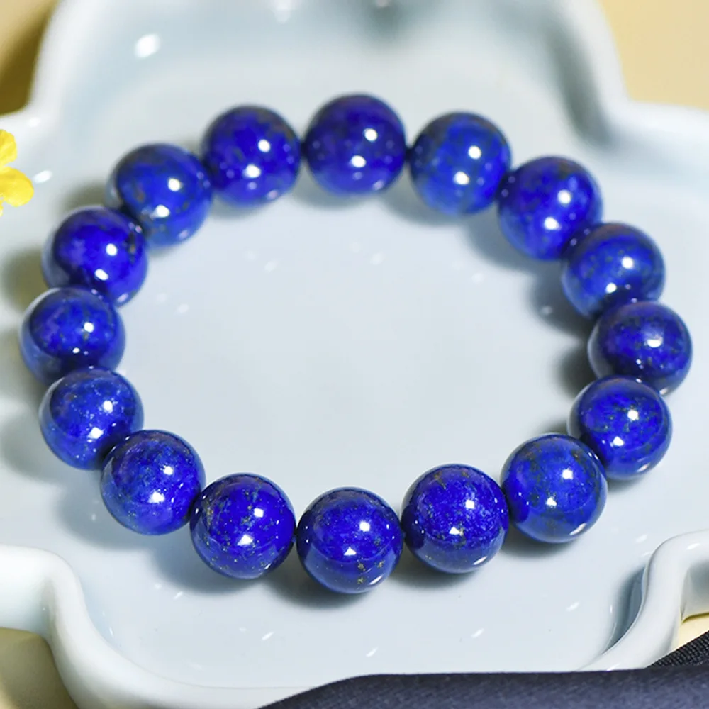Natural Afghan Raw Lapis Lazuli Bracelet Klein Blue Imperial Blue Beaded Bracelet Men Women Lucky Crystal Fashion Jewelry Gift