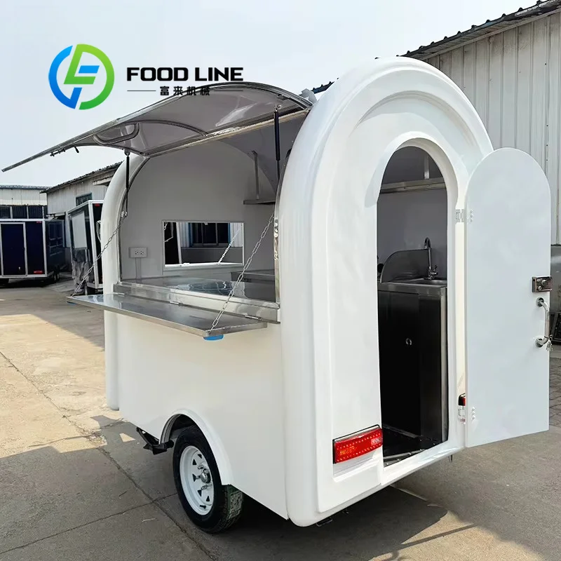Food Trailer, Mobile Concession Trailer For Ice Cream, Frozen Dessert Sales, Compact Practical Layout For Street‑Side Retail