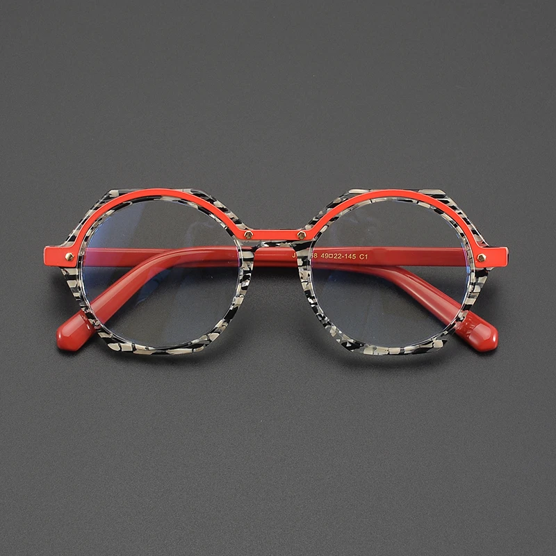 

Niche, colorful and fashionable myopia glasses with a retro design and polygonal personalized casual optical prescription glasse