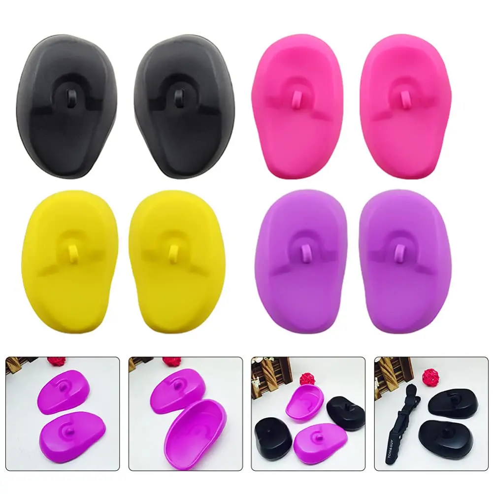 

5 Pairs Hairdressing Ear Cover Pro Silicone Hair Dye Earmuffs Ear Protector Ear Cover for Salon Home Hair Dye Shower Bathing