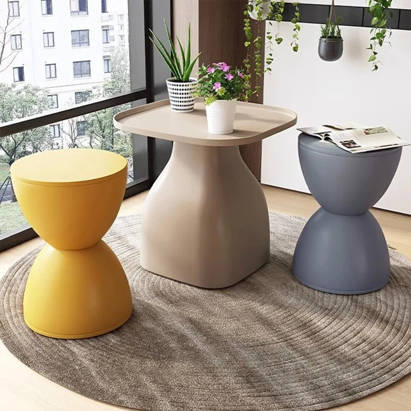 

Small Round Foot Stool Seat Footstool Hourglass Shape Low Stool for Living Room Home Apartment for Entrance Shoe Changing Stool