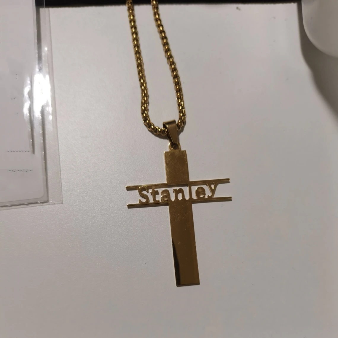 Custom Cross Name Necklace Women Men Jewelry Personalized Stainless Steel Gold Color Nameplate Pendant Necklace Friend Gifts