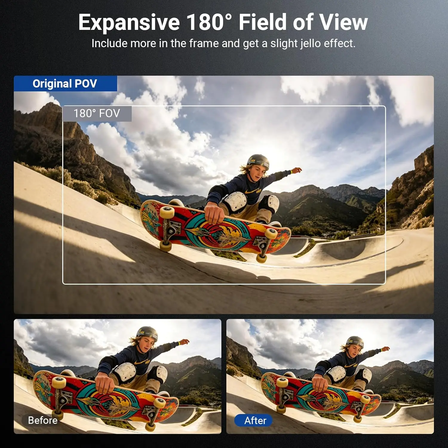 NEEWER Weitwinkelobjektiv, 180° ° FOV HD Optisches Glas, 3 Elemente, 3 Gruppen, zum Aufschrauben, Action-Kamera-Objektiv, nur für DJI Osmo Action 6 – Detail 1