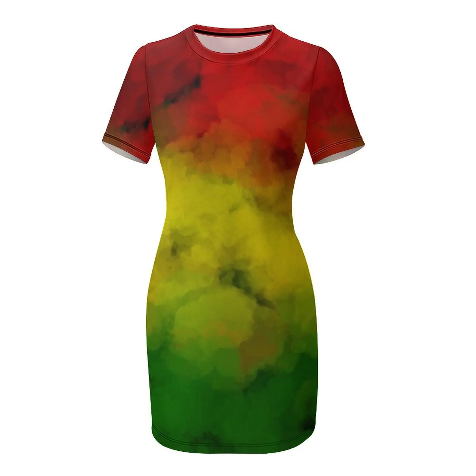 Rasta Aquarell Kurzarm Kleid weibliche Kleidung Ballkleider