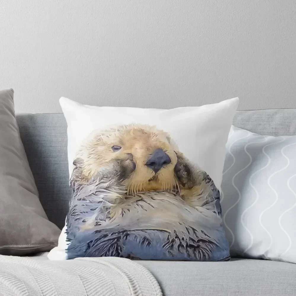 

Adorable Sea Otter! Throw Pillow Cushions For Children christmas supplies pillow