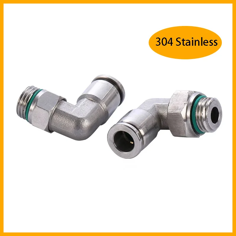 

PL 304 Stainless Steel G Thread Pneumatic Quick Fitting Coupling 1/8" 1/4" 3/8" 1/2" External Thread Trachea Hose Connector