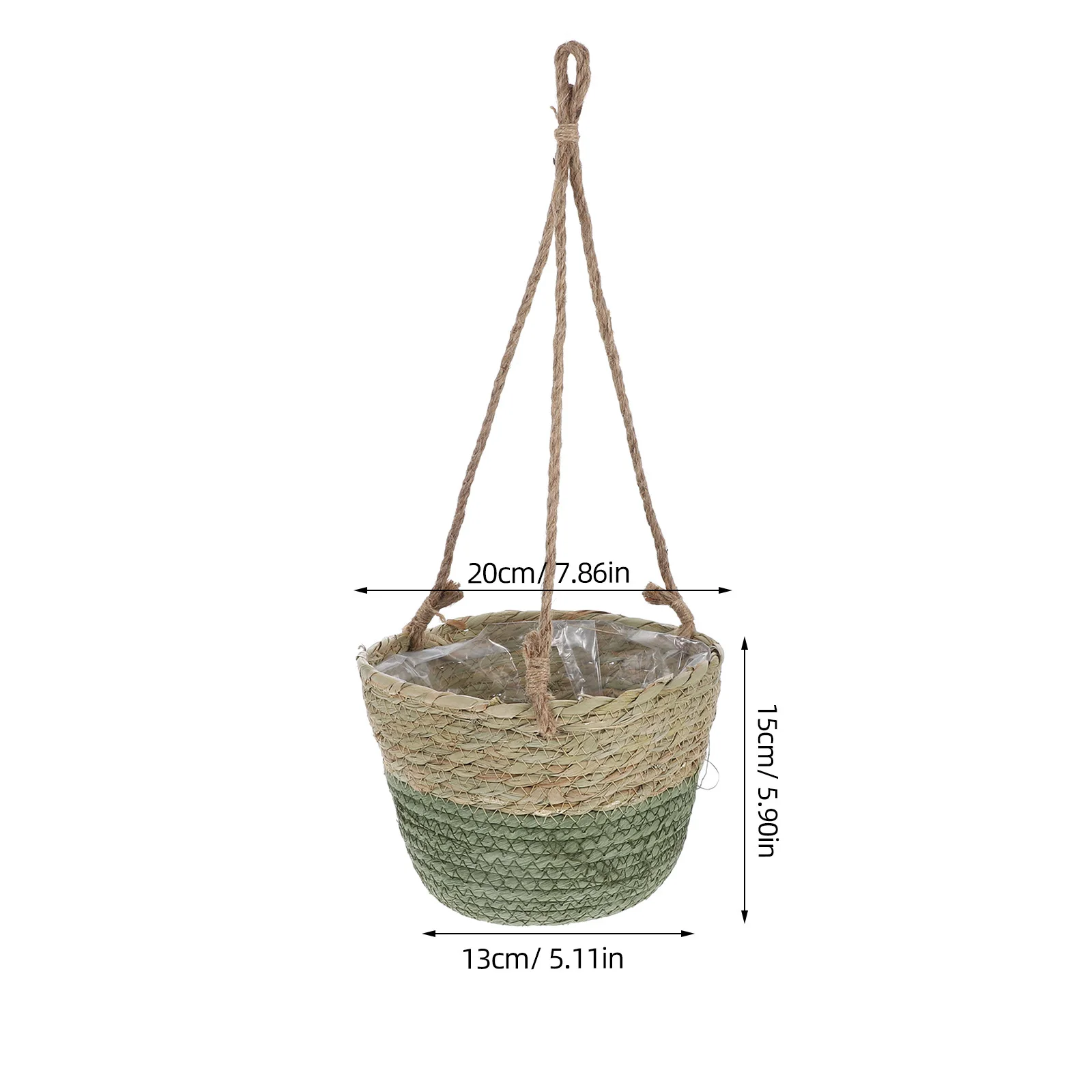 سلة معلقة منسوجة للنباتات - حامل نباتات داخلي وخارجي، زارع معلق صغير للزهور، خضرة بوعاء، ديكور حائط،