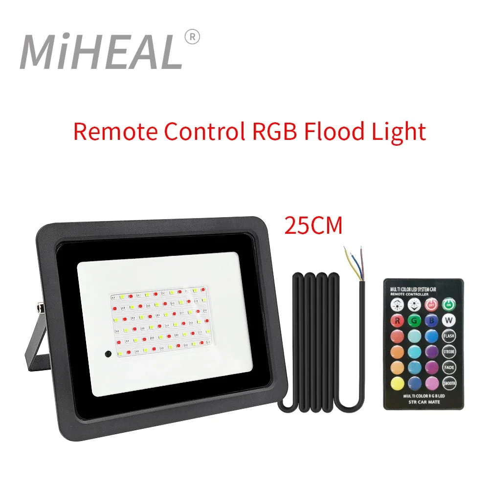 Led RGB Flood Light 50W 100W IP68 Outdoor Spotlight 220V RGB Reflector Projector Lamp With APP/Remote Control LED RGB APP light