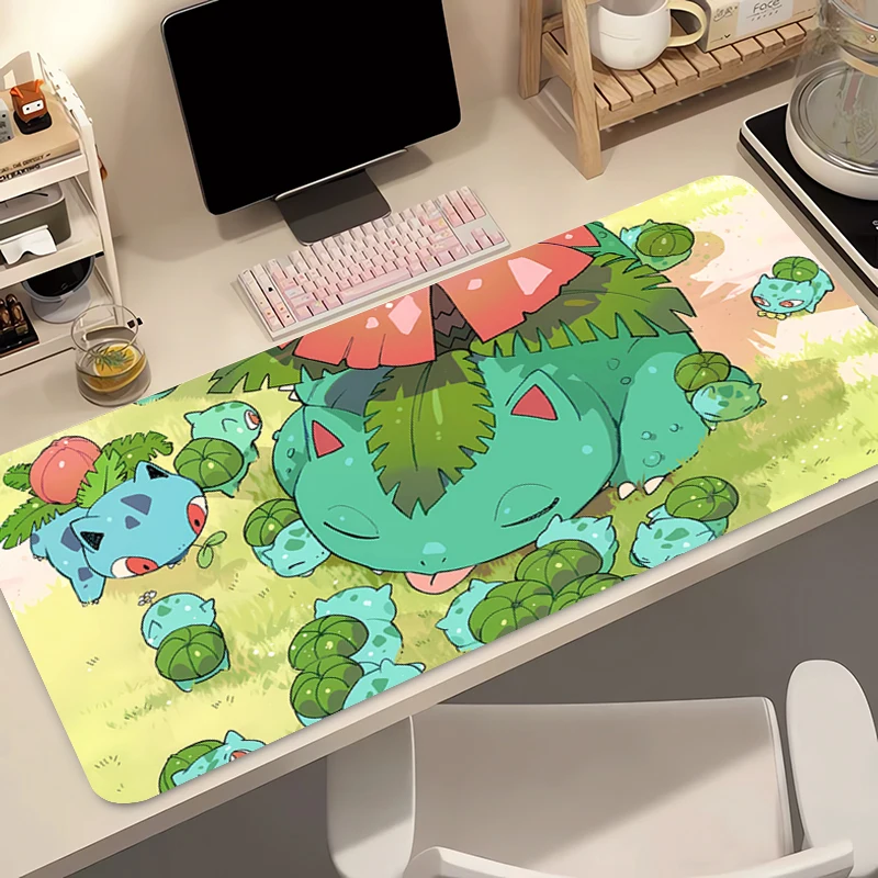 Anime Mouse Pad Pokemon Bulbasaur Large Gamer Keyboard Desk Mouse Mat Carpet Laptop Rubber Tapis Souris Gaming Notbook Mousepad