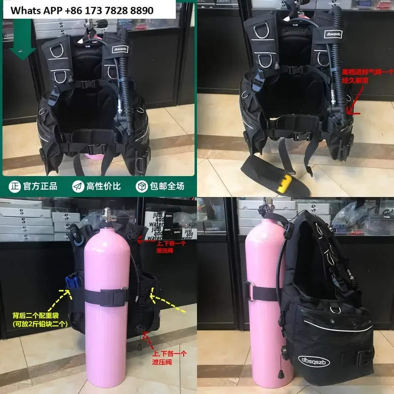 Upgraded Buoyancy Adjustment Controller Back Flying Diving Vest BCD with Quick Unloading Counterweight Bag for Men and Women