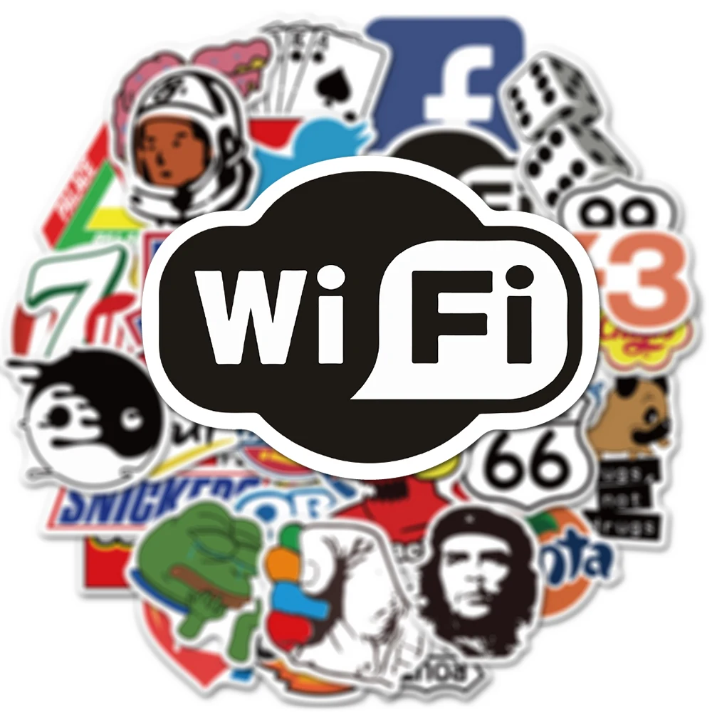 10/30/50/100pcs Classic Cool Fashion Brand Logo Adesivi Graffiti impermeabili FAI DA TE Skateboard Bagagli Telefono Cartoon Decalcomanie Imballaggio