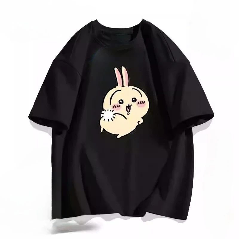 MINISO Hachiware Usagi Japan Leuke Cartoon Y2K Dames en heren T-Shirt Hippie Korte Mouwen t-shirt Zomer Oneck Oversize kleding