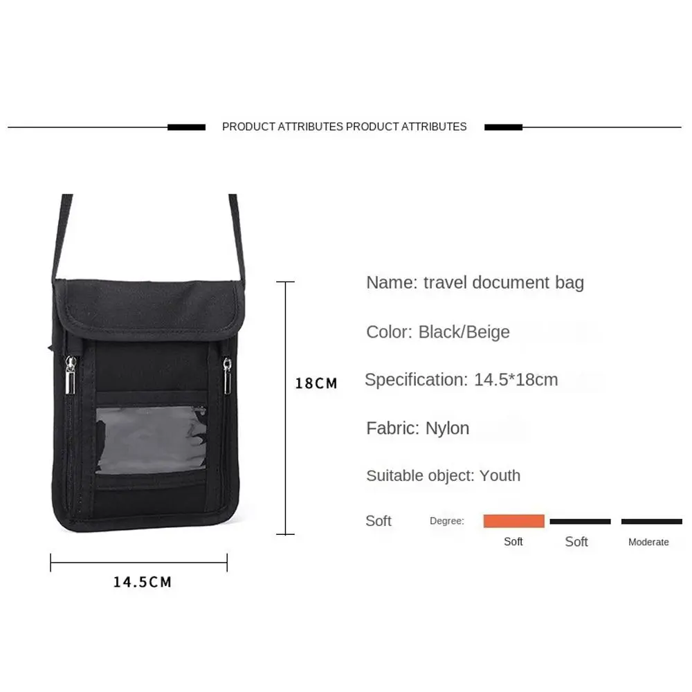 Draagbare Nylon Rfid Paspoort Id Bag Waterdichte Multi-Functionele Id Creditcard Houder Pakket Reizen