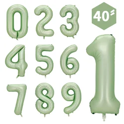 40 Inch Olive Green Foil Number Balloons Digital Globos Birthday Wedding Party Decorations Ballons Baby Shower Supplies