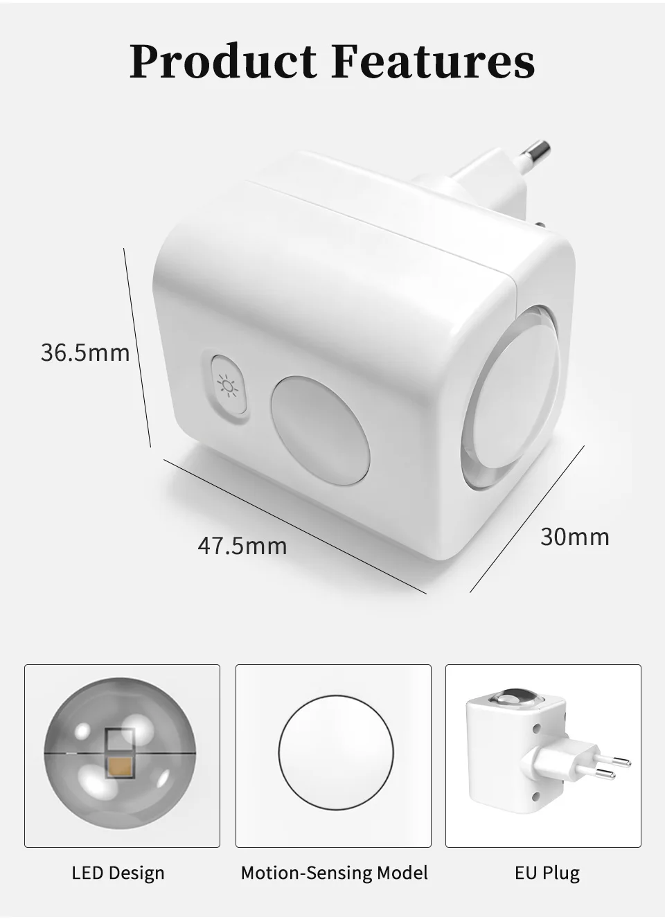 Motion Sensor Plug in Night Light Dimmable LED Wall Lamp with RGB Color Changing for Bedroom Hallway EU Plug