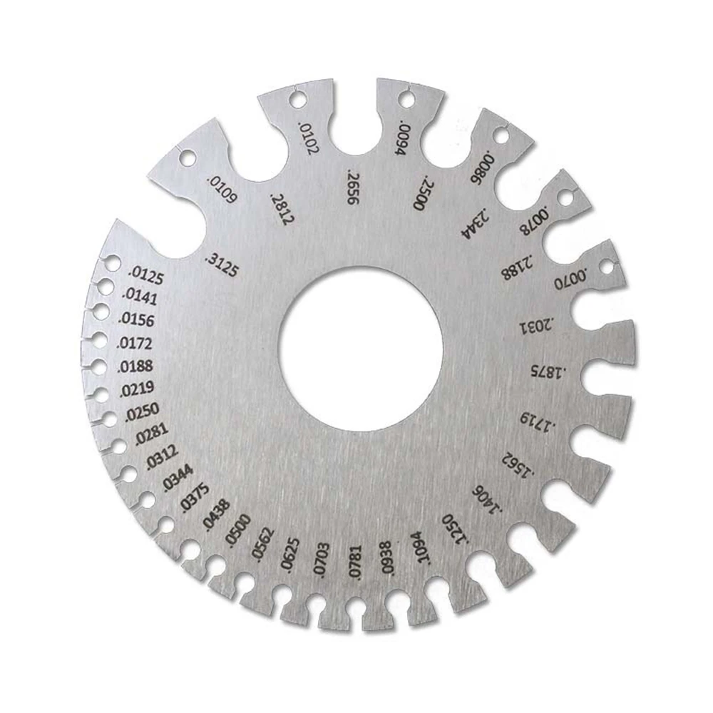 Precision Technology Thickness Measuring Instrument Stainless Steel American Standard Wire Diameter Gauge Craft Quality Gauge