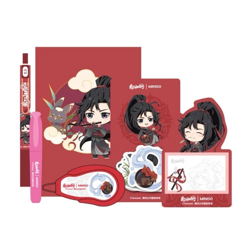 Imagem -02 - Manga Grão-mestre de Demoníaco Cultivo Papelaria Bolsa Manga Figura Pen Notepad Adesivo Mdzs Wei Wuxian Figura Lan Wan Fãs Presente Pcs por Conjunto