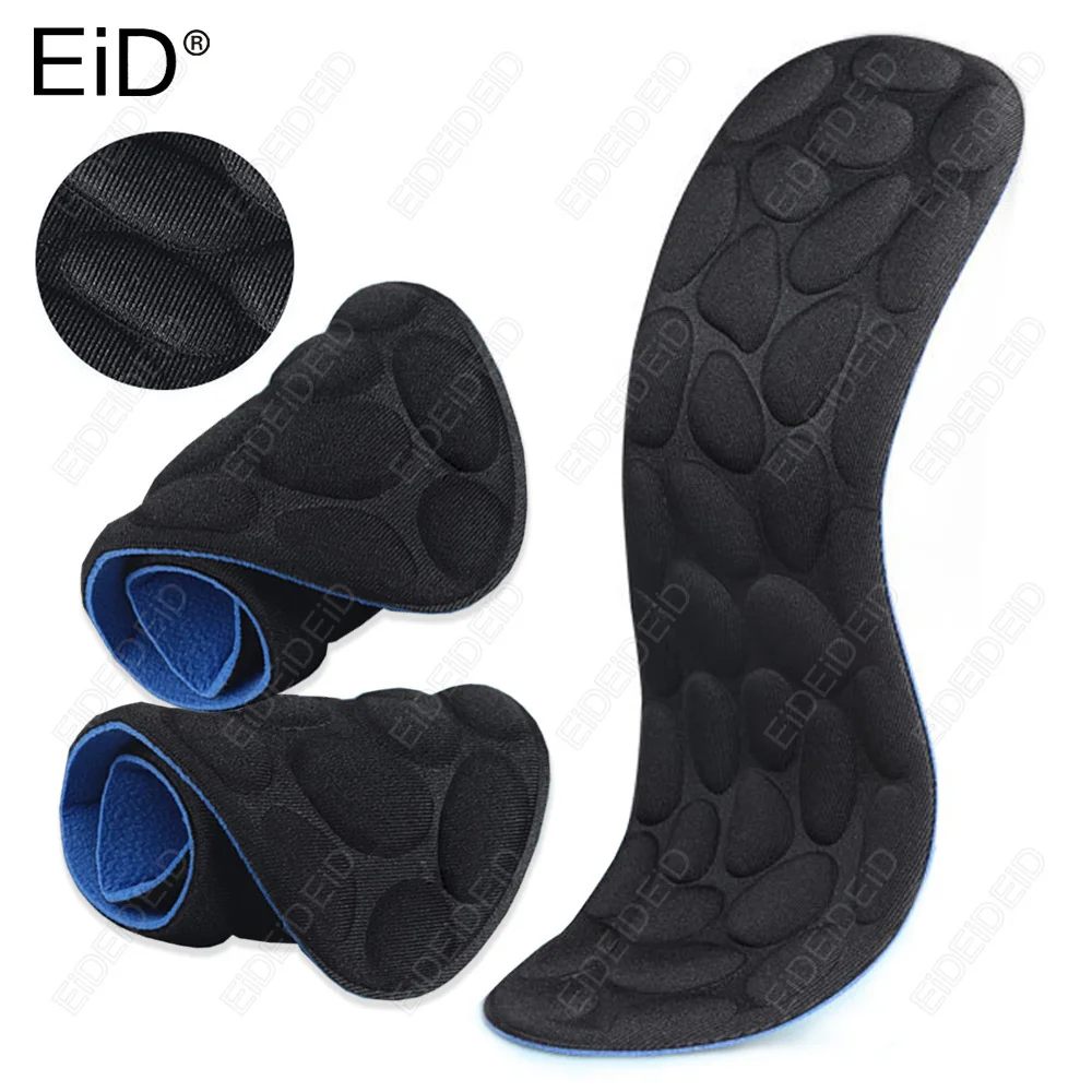 

EID 1/2 Pairs 5D Memory Foam Insoles Soft Flexible Breathable Insoles Shock Absorbing Sole Men's Outdoor Running Sports Insoles