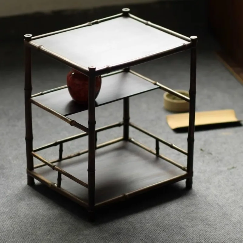 Purple bamboo, bamboo tabletop, tea rack, tea ceremony, bogu rack, purely handmade