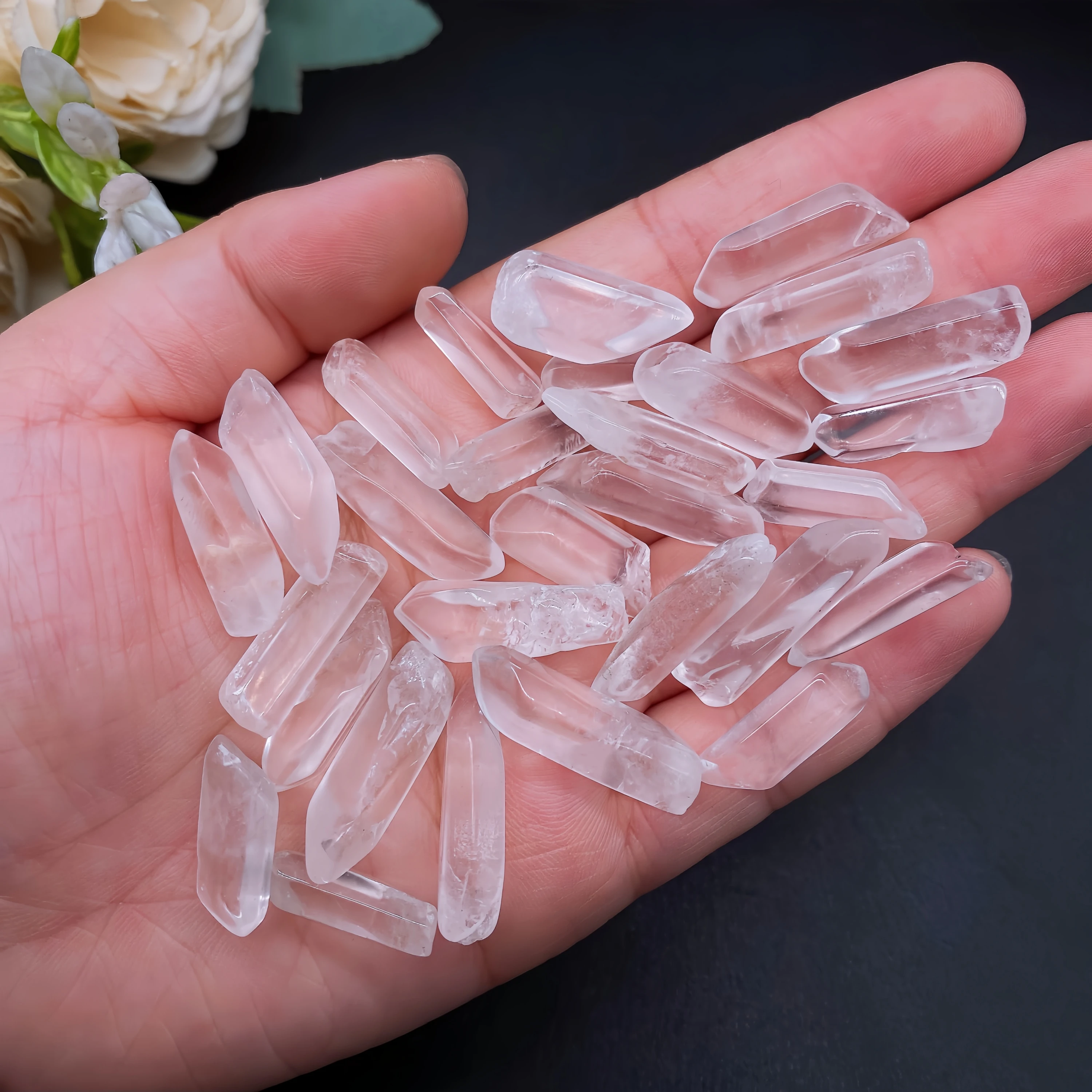 50g 100g Natural Polished Clear Quartz Crystal Raw Column Stone Wand Point Energy Healing Rock Mineral Specimen Home Decor Gift