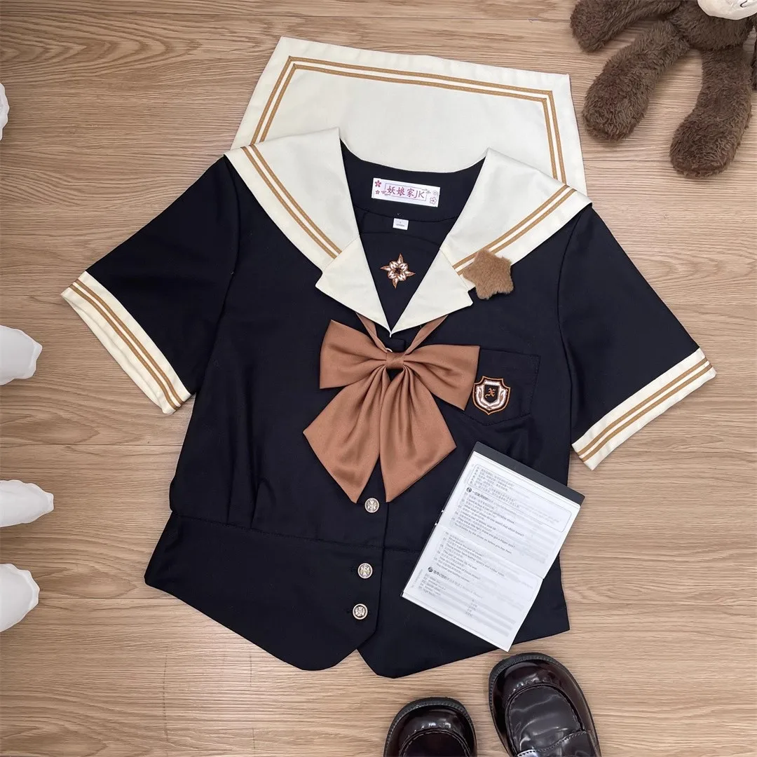 Japonês preto jk uniformes faculdade estudantes do ensino médio ternos de marinheiro uniforme escolar anime seifuku cospaly estudantes roupas