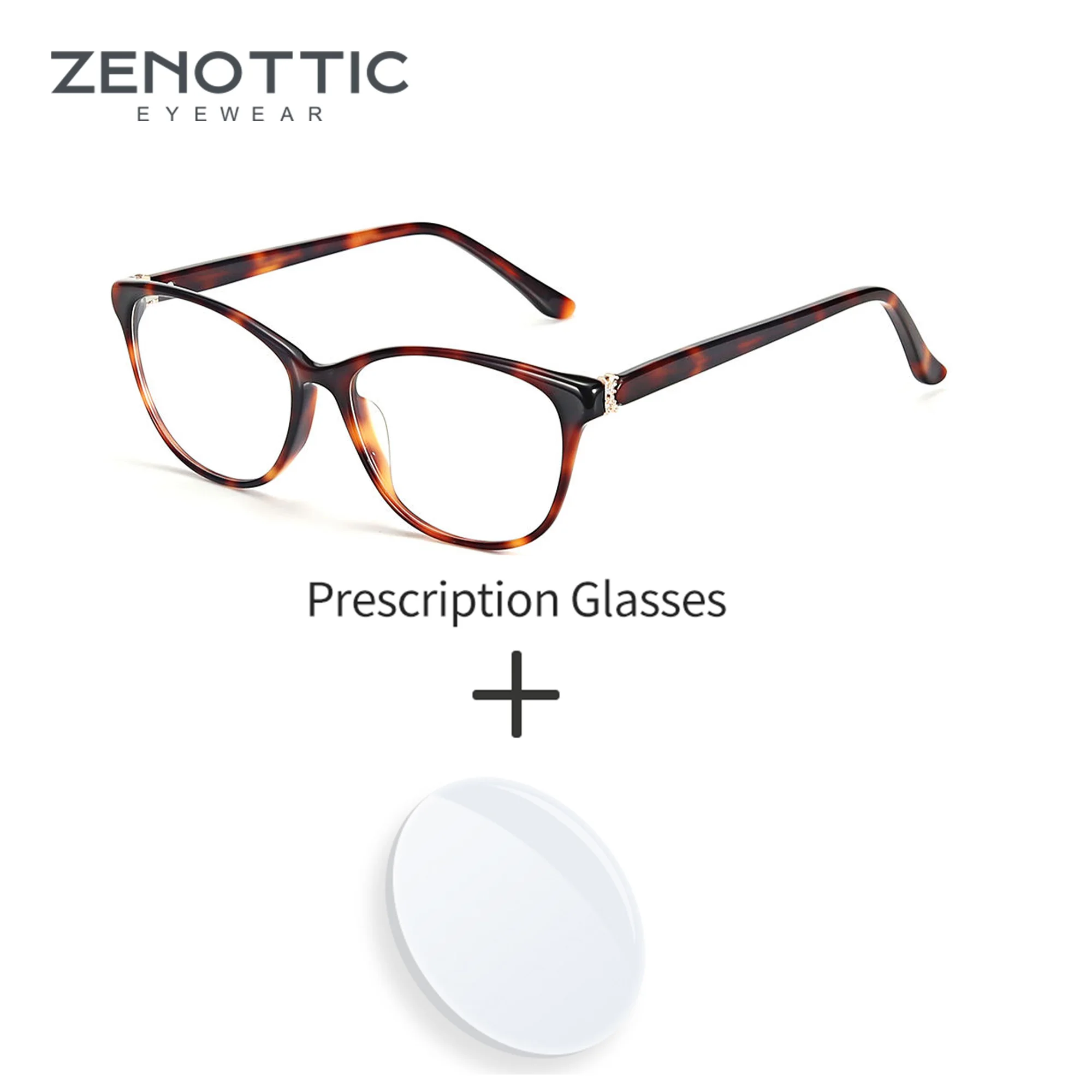 

ZENOTTIC Square Full Rim Prescription Eyeglasses for Women Acetate Progressive Optical Glass Myopia Hyperopia Anti Blue Light