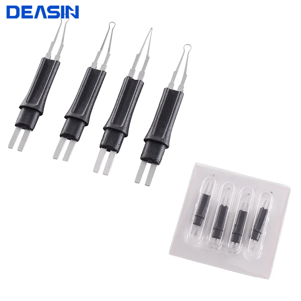 4 Pcs/Pack Dental Heated Gutta Cutter Tips For Gutta Percha Point Heating Cutter Tooth Gum Autoclavable Dental Instrument Tools